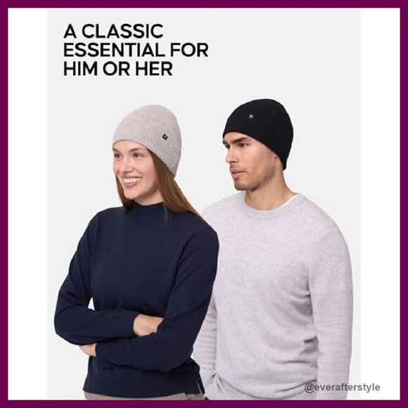 Luxury Cashmere Beanie Classic Minimal Chic Winter Warm Soft Stretchy main image 6
